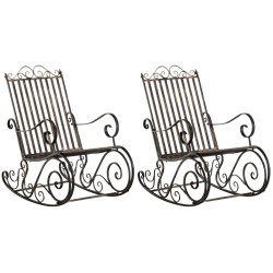 Ensemble de 2 fauteuils ? bascule Smilla en bronze