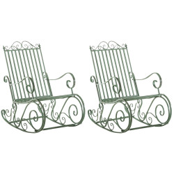 Ensemble de 2 fauteuils à bascule Smilla vert antique