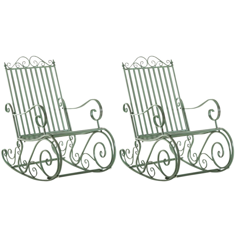 Ensemble de 2 fauteuils à bascule Smilla vert antique