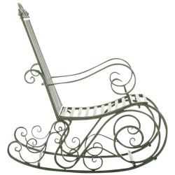 Ensemble de 2 fauteuils ? bascule Smilla, vert antique