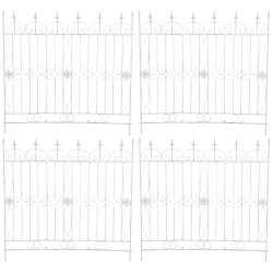 Ensemble de 4 clôtures de jardin pour bettes à carde blanc antique