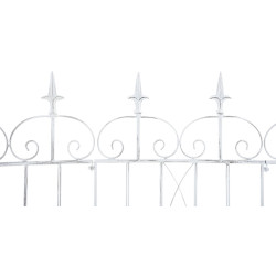 Ensemble de 4 clôtures de jardin pour bettes à carde blanc antique
