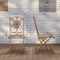 Ensemble de 2 chaises Sibell brun antique