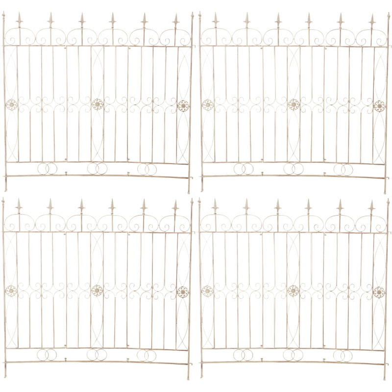 Ensemble de 4 cl?tures de jardin, blettes, cr?me antique