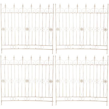 Ensemble de 4 clôtures de jardin pour bettes à carde crème antique