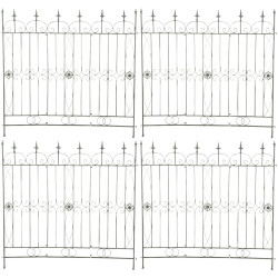 Ensemble de 4 clôtures de jardin pour bettes à carde vert antique