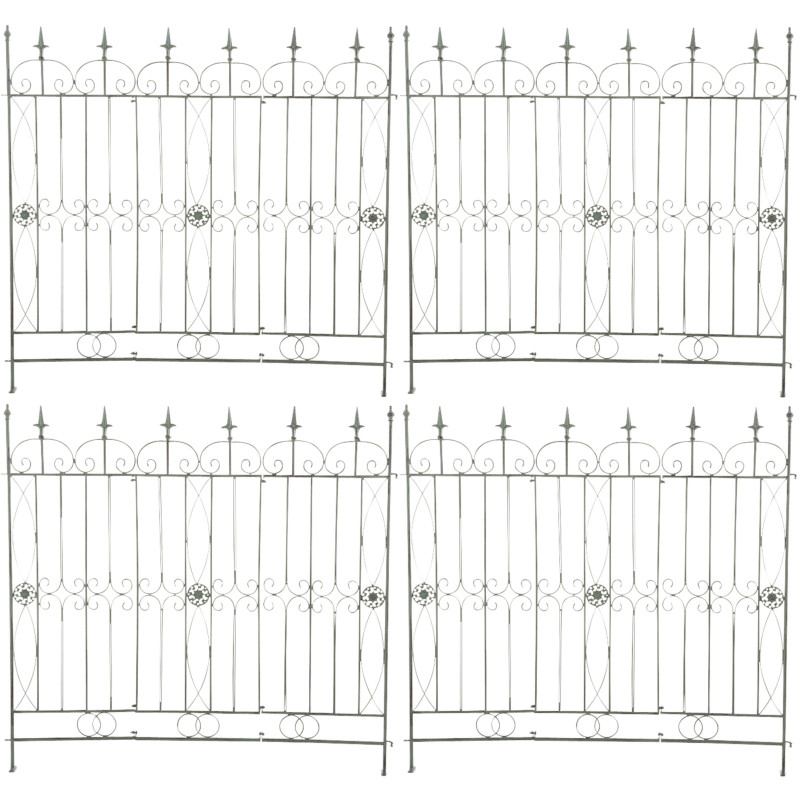 Ensemble de 4 clôtures de jardin pour bettes à carde vert antique