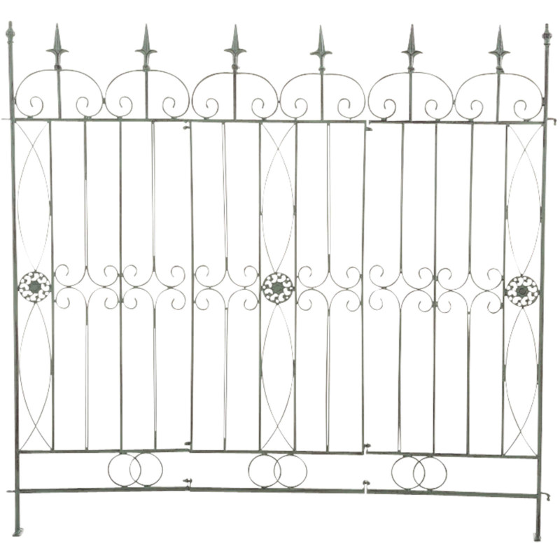 Ensemble de 4 cl?tures de jardin, vert antique Manchard
