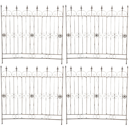 Ensemble de 4 cl?tures de jardin, bronze Mangold
