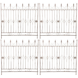 Ensemble de 4 clôtures de jardin pour bettes à carde brun antique