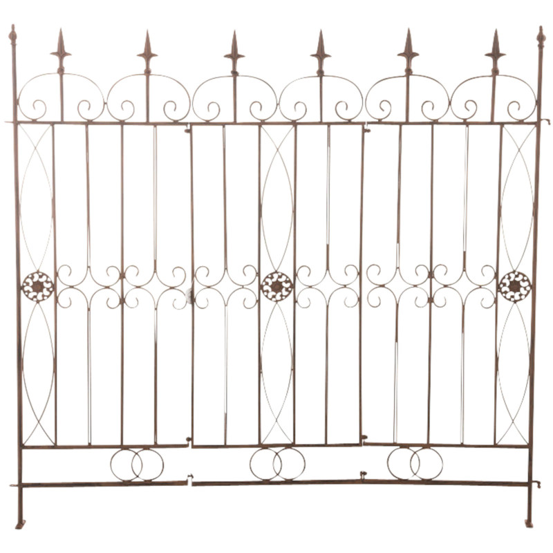 Ensemble de 4 cl?tures de jardin, couleur blettes, brun antique