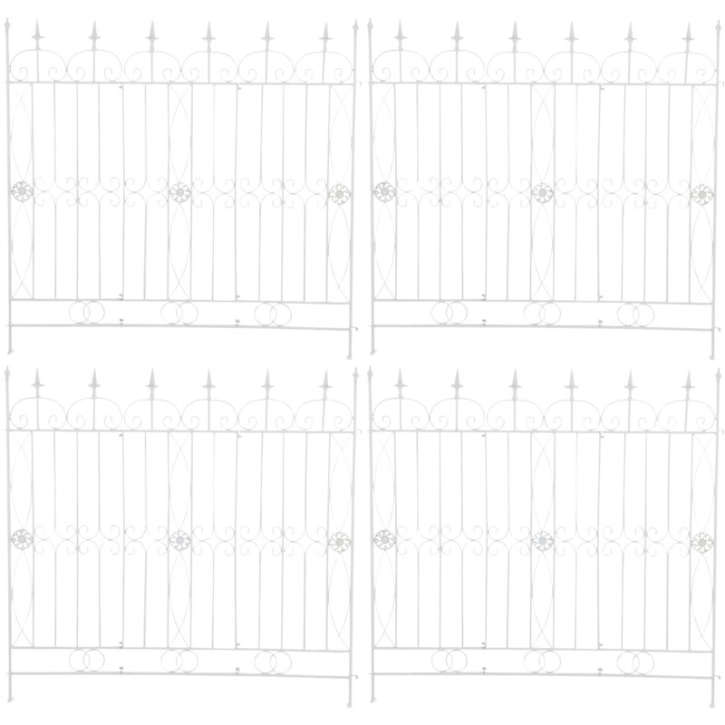 Ensemble de 4 clôtures de jardin pour bettes à carde blanc