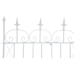 Ensemble de 4 cl?tures de jardin, blanc Manchard