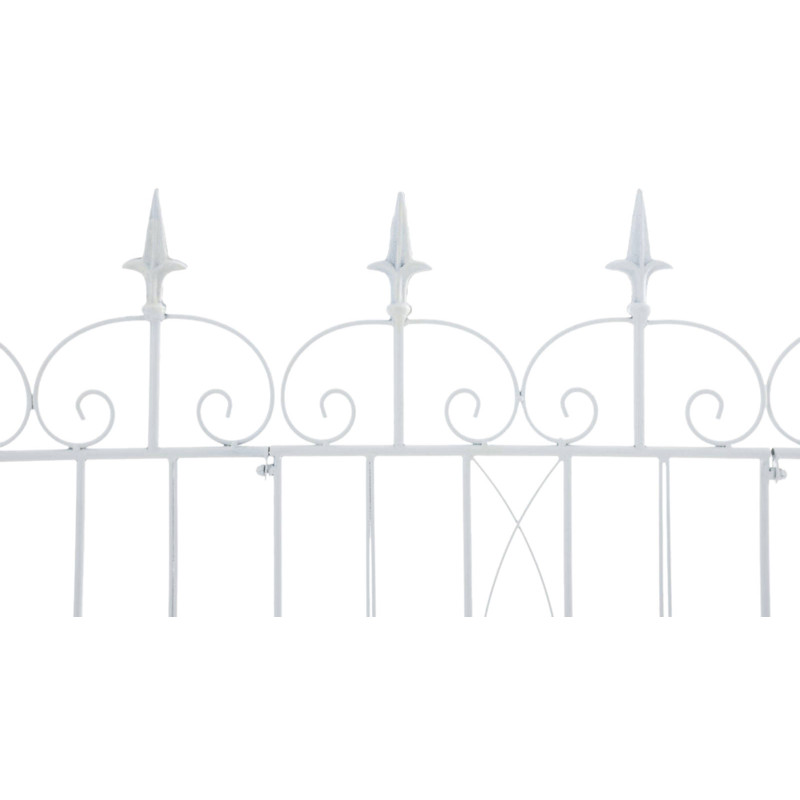 Ensemble de 4 cl?tures de jardin, blanc Manchard