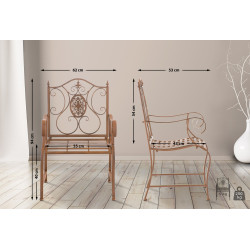 Ensemble de 2 chaises de jardin du Pendjab brun antique