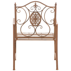 Ensemble de 2 chaises de jardin du Pendjab brun antique