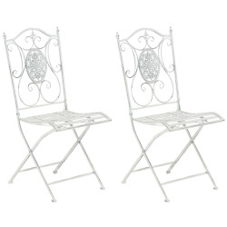 Ensemble de 2 chaises Sibell blanc antique