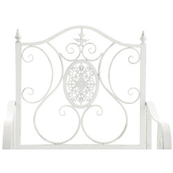 Ensemble de 2 chaises de jardin du Pendjab blanc antique
