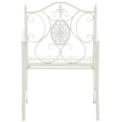 Ensemble de 2 chaises de jardin du Pendjab blanc antique