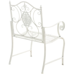 Ensemble de 2 chaises de jardin du Pendjab blanc antique