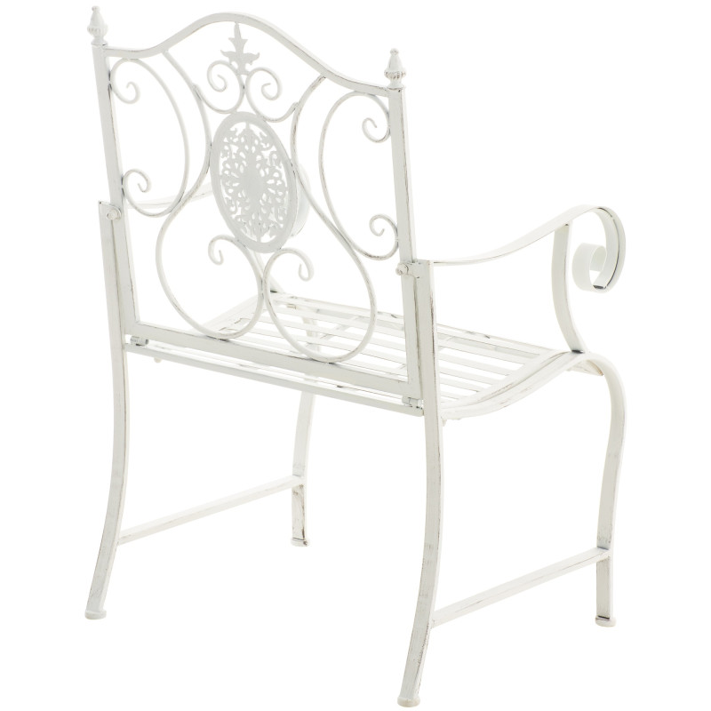 Ensemble de 2 chaises de jardin du Pendjab blanc antique