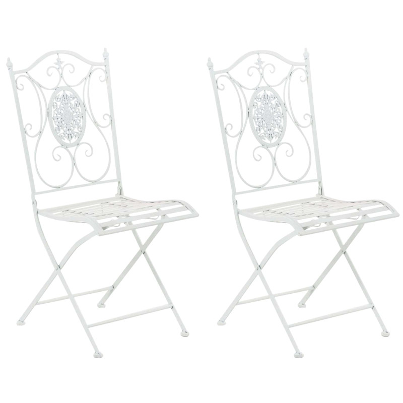 Pack de 2 sillas de jardín Sibell plegables Blanco