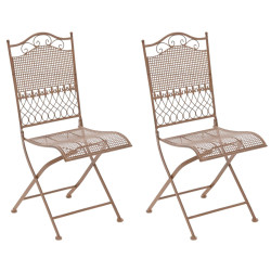 Ensemble de 2 chaises de jardin Kiran marron antique