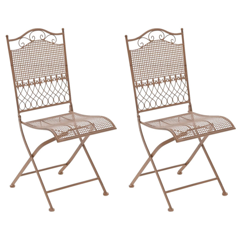 Ensemble de 2 chaises de jardin Kiran brun antique