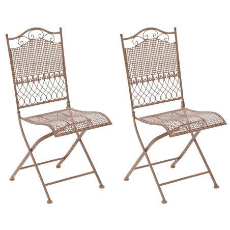 Ensemble de 2 chaises de jardin Kiran brun antique
