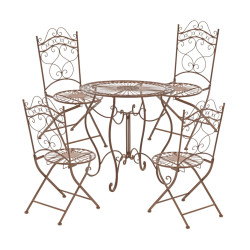 Ensemble de 2 chaises de jardin Kiran brun antique