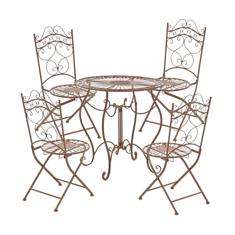 Ensemble de 2 chaises de jardin Kiran brun antique