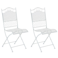 Ensemble de 2 chaises de jardin Kiran blanc