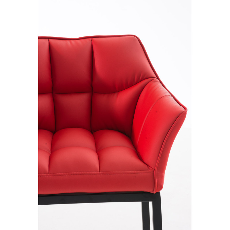 Tabouret de bar Damaso B avec structure à 4 pieds rouge