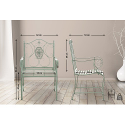 Ensemble de 2 chaises de jardin du Pendjab vert antique