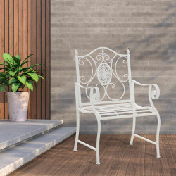 Ensemble de 2 chaises de jardin du Pendjab blanc