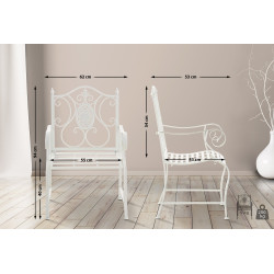 Ensemble de 2 chaises de jardin du Pendjab blanc
