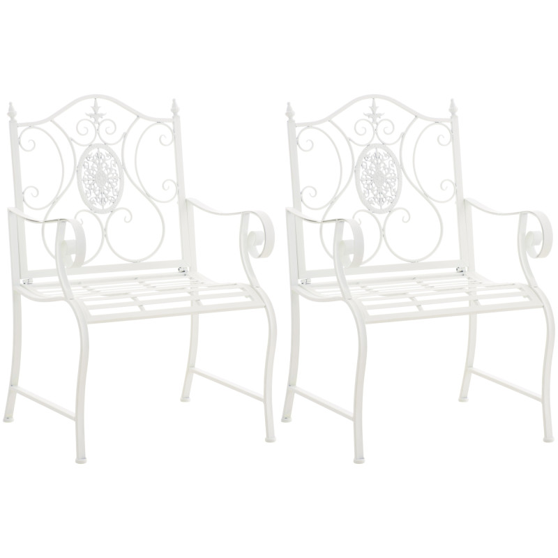 Ensemble de 2 chaises de jardin blanches du Pendjab