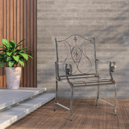 Ensemble de 2 chaises de jardin du Pendjab bronze