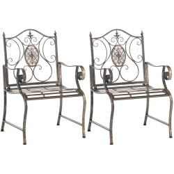 Ensemble de 2 chaises de jardin du Pendjab bronze