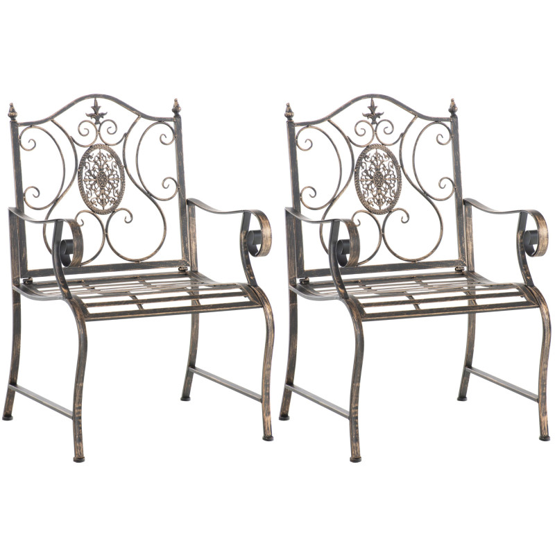 Ensemble de 2 chaises de jardin du Pendjab bronze