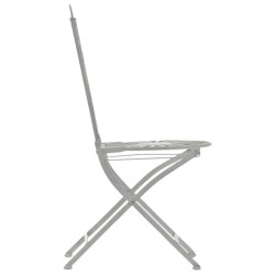 Juego de 2 sillas para jardín Indra plegables Blanco antiguo