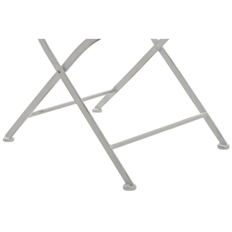 Juego de 2 sillas para jardín Indra plegables Blanco antiguo