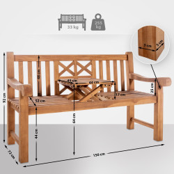 Banc en teck Luka 150 cm teck