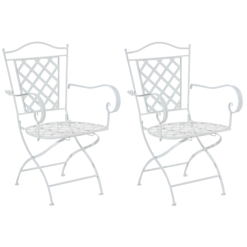 Set de 2 Sillas de jardín Adara Blanco