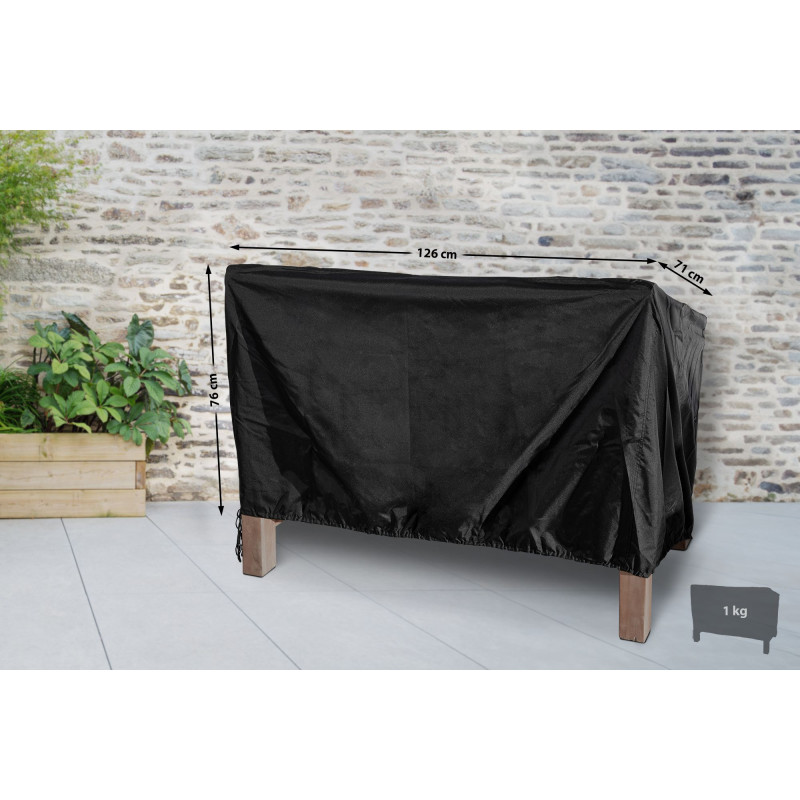 Housse pour banc de jardin de 120 cm noir