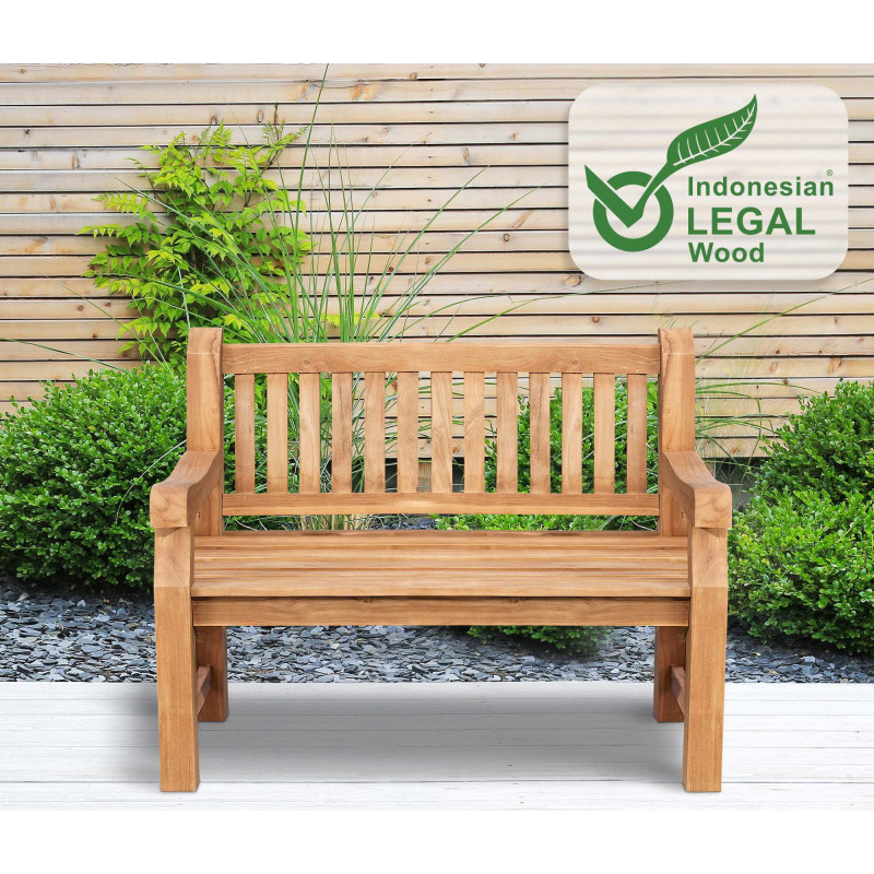 Banc en teck Jackson 120 cm avec rev?tement en teck