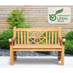 Banc en teck Florida 120 cm avec housse teck