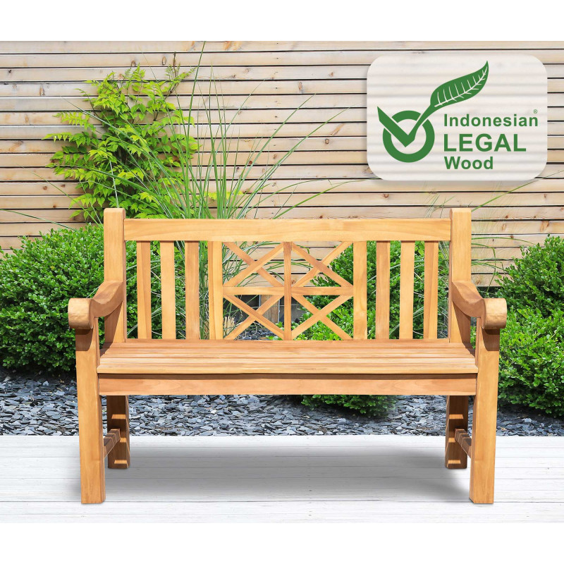 Banc en teck Florida 120 cm avec rev?tement en teck