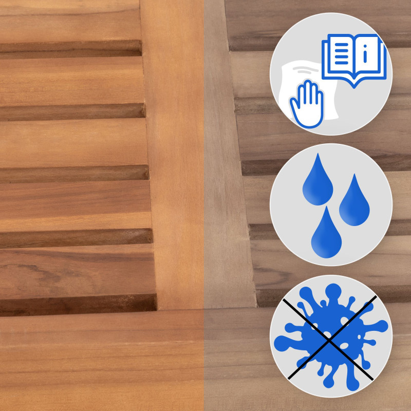 Banco de teca de 120 cm con cubierta protectora Halden