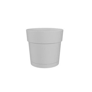 Pot a fleurs et plantes rond CAPRI LARGE - Plastique - Réservoir d'eau - diametre 30 cm - Taupe - ARTEVASI